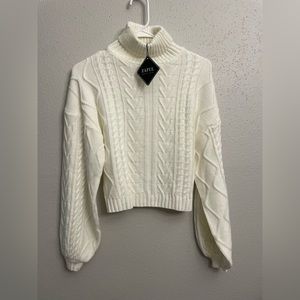 NWT White Crop top Sweater
